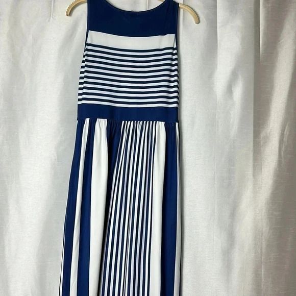 Y2K NWT HOUNT. Halter Dress, women S. Colorblock,striped,coastal,Resortwear - Picture 12 of 15